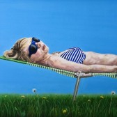 Christine Sunbathing #2, 32"x80" - $4000