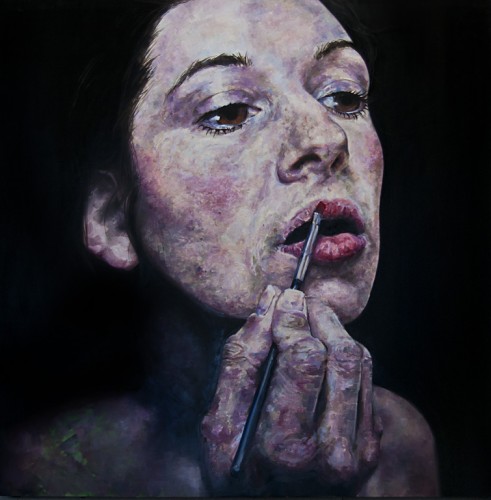 Amanda's Lips, oil on board, 48"x48" - $3000 Amanda's Lips, oil on board, 48"x48" - $3000