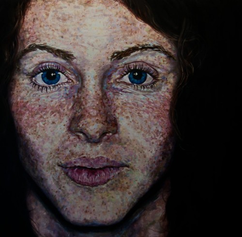 Study of Kellen's Freckles, oil on board, 48"x48", $3000 Study of Kellen's Freckles, oil on board, 48"x48", $3000