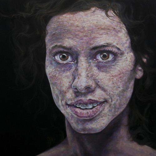 Portrait of Margaux With Morning Hair, oil on board, 48"x48", $3000 Portrait of Margaux With Morning Hair, oil on board, 48"x48", $3000