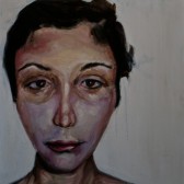 Sad Stephanie, oil on board, 24"x24"