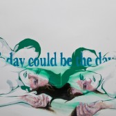 Relationship Study #1, mixed media on paper, 30"x20" -