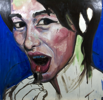 lisas lips oil painting by nick ward