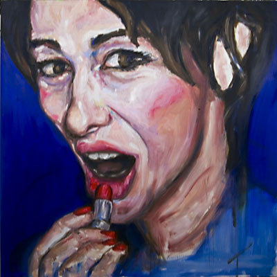 Lisa's Lips, Oil painting by: Nick Ward, work in progress