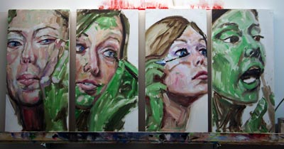 Transformation 4, work in progress, oil painting by Nick Ward